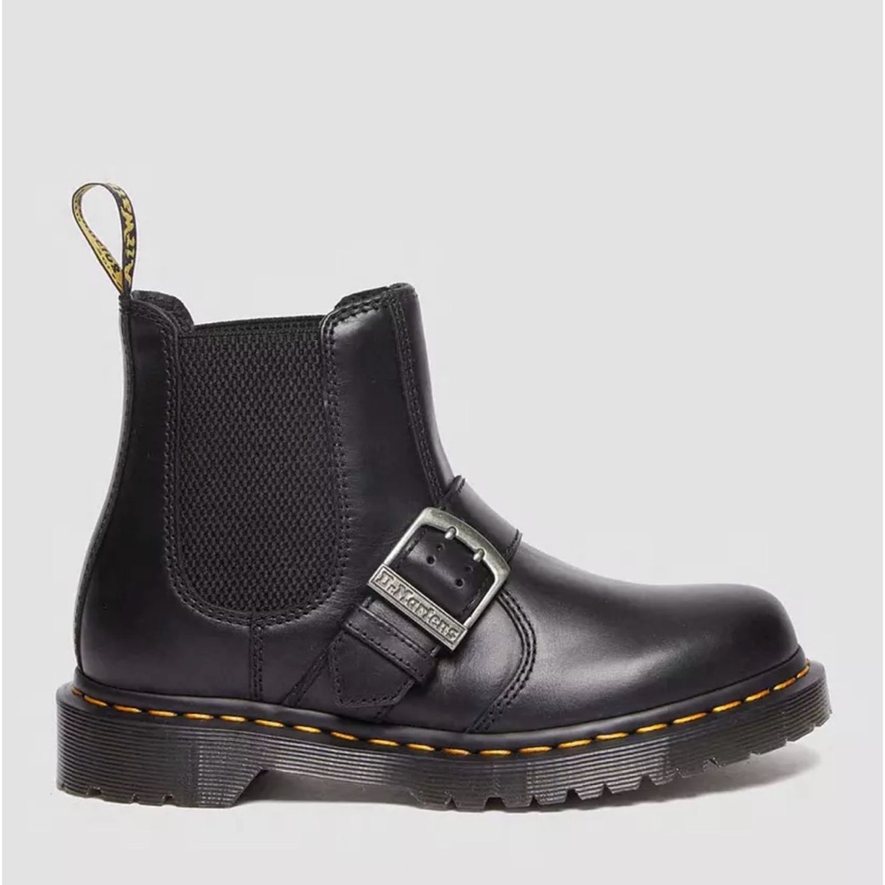 Dr. Martens Black Leather Buckle Boots